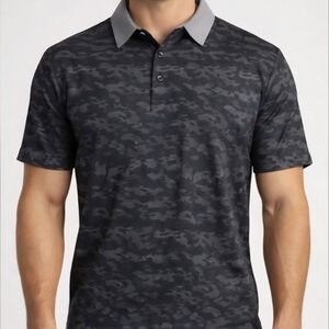 Kenneth Cole Golf Gray and Black Camouflage Polo Shirt